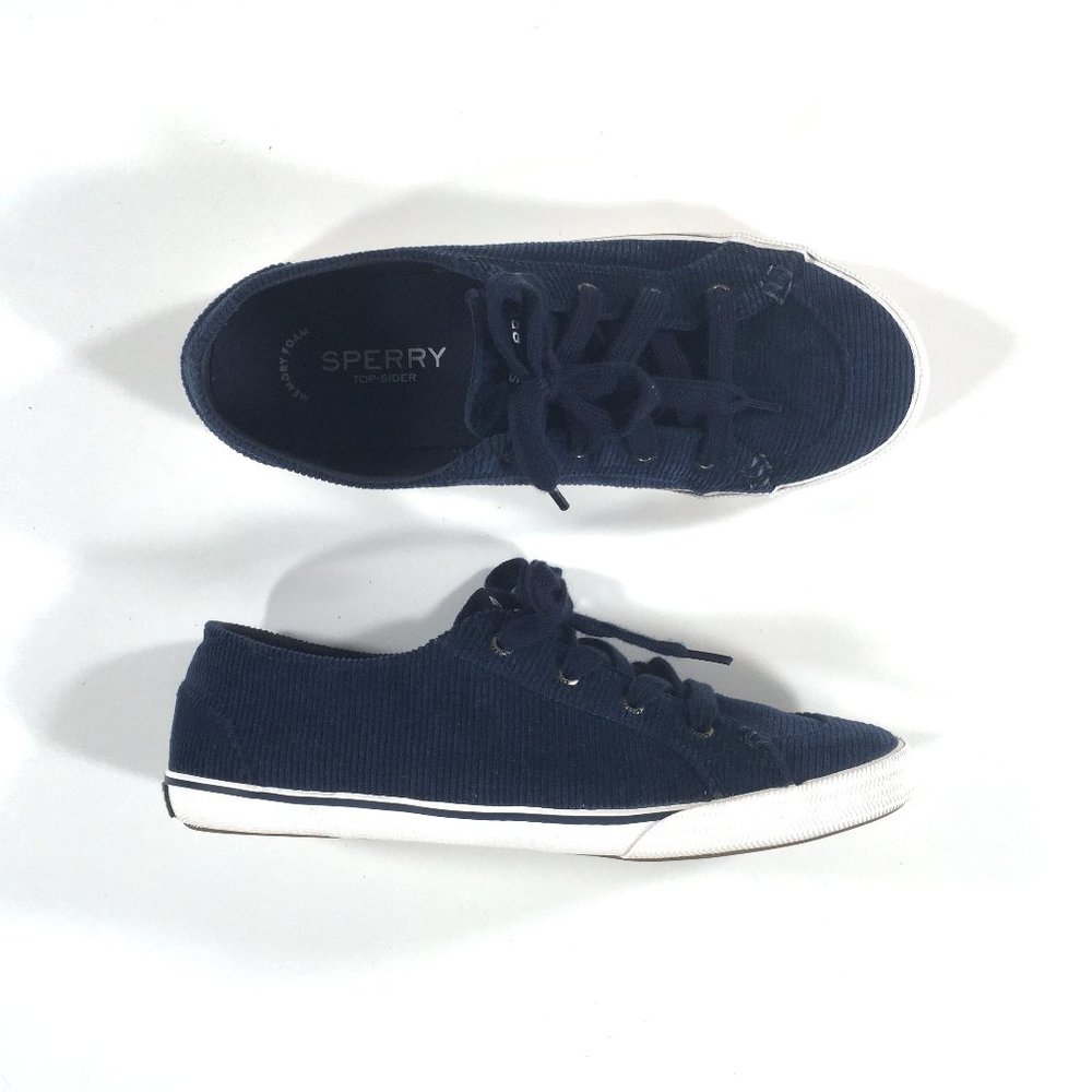 Sperry Lounge LTT Corduroy Sneakers Womens Size 8 Blue STS84445